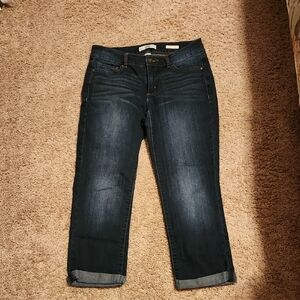 Vintage America Women's Dark Wash Boho Crop Jeans